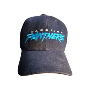 Vintage Carolina Panthers Hat 90s 00s Nike Strapback Black/Teal Cap NFL